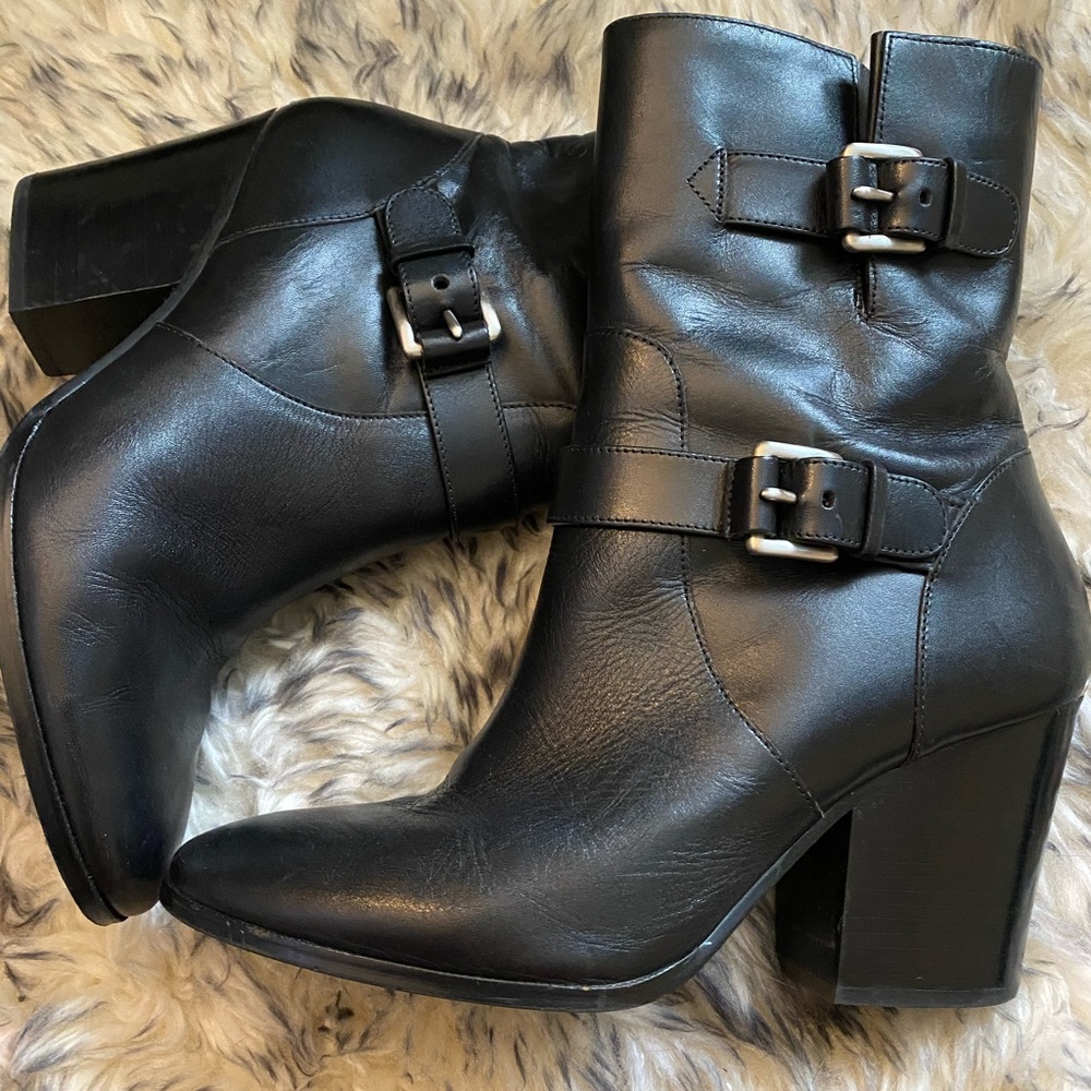 Michael Kors Black Ashton Buckle Boots
